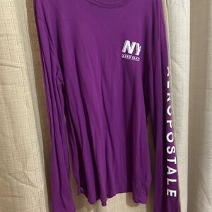 Aeropostale Violet Graphic Long Sleeve Tee
